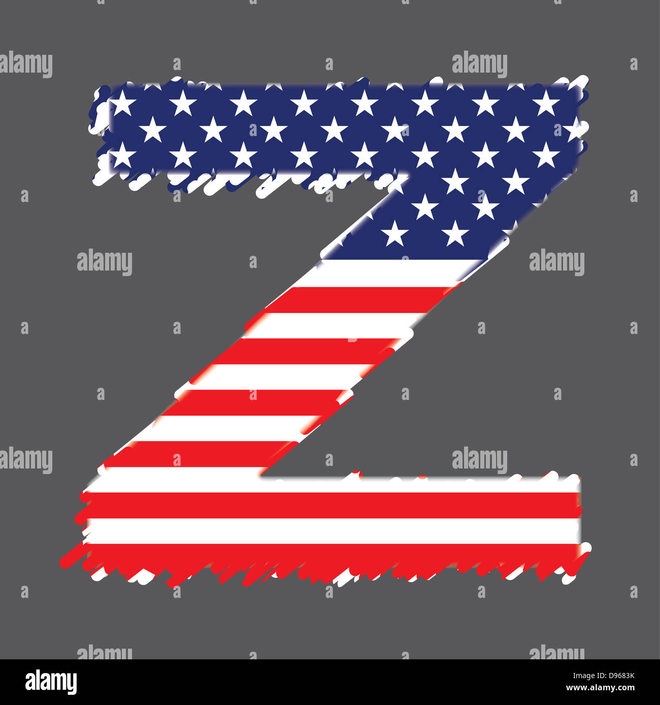 Flag of USA alphabet - Z Stock Photo