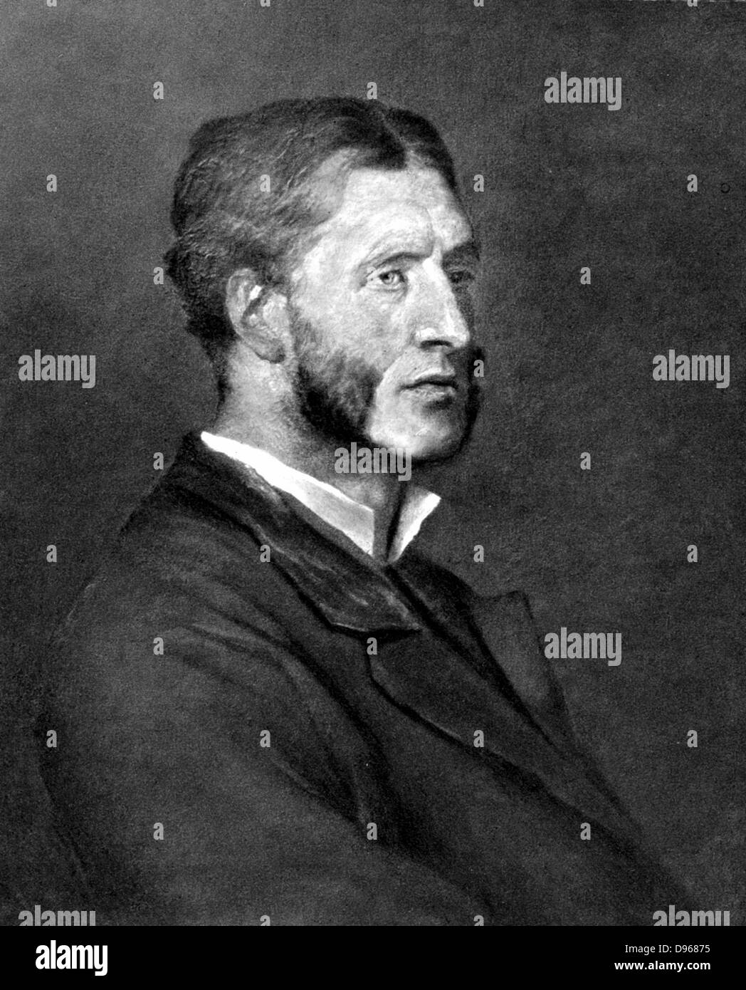 Matthew Arnold (1822-1888) British poet, critic and educationalist. Eldest son of Thomas Arnold, headmaster of Rugby School. Lithograph after portrait of Arnold c1880. Stock Photo