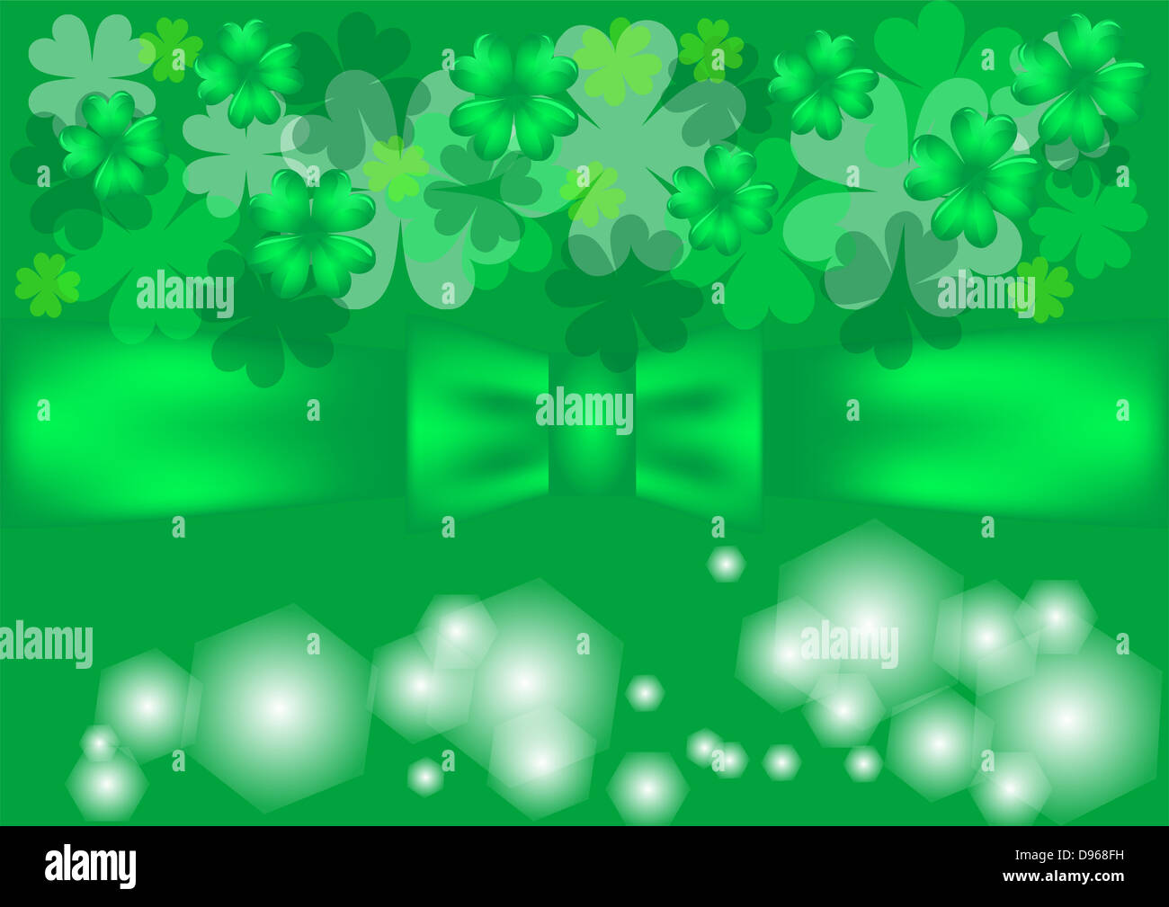 green background with clovers Stock Photo - Alamy