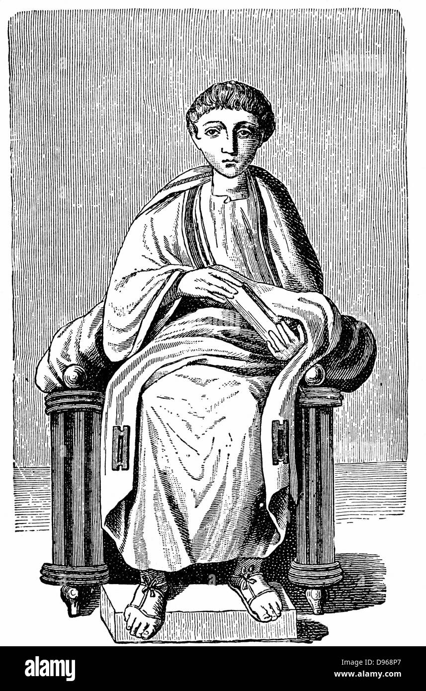 Virgil (Publius Vergillus Maro 79-19 BC)Ancient Roman poet. Author of 'Aeneid' and 'Georgics'. Engraving. Stock Photo