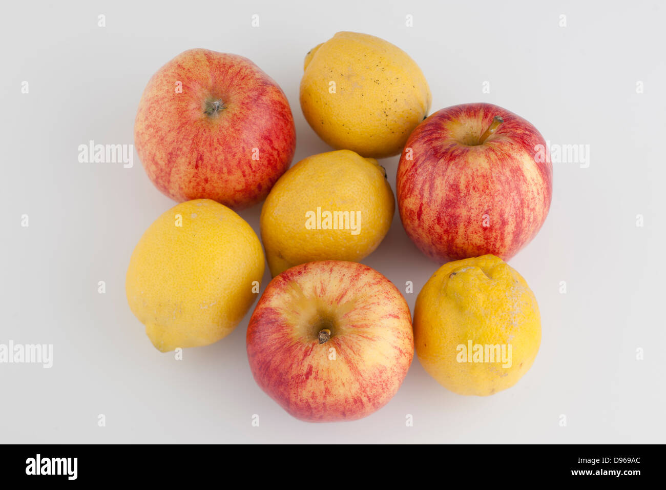 Pile of apples and lemons Stock Photo