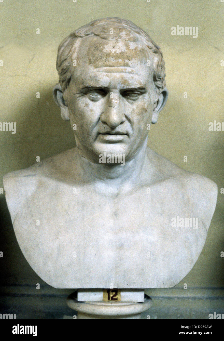 Marcus Tullius Cicero (106-43 BC) Roman orator and statesman. Portrait bust. Stock Photo