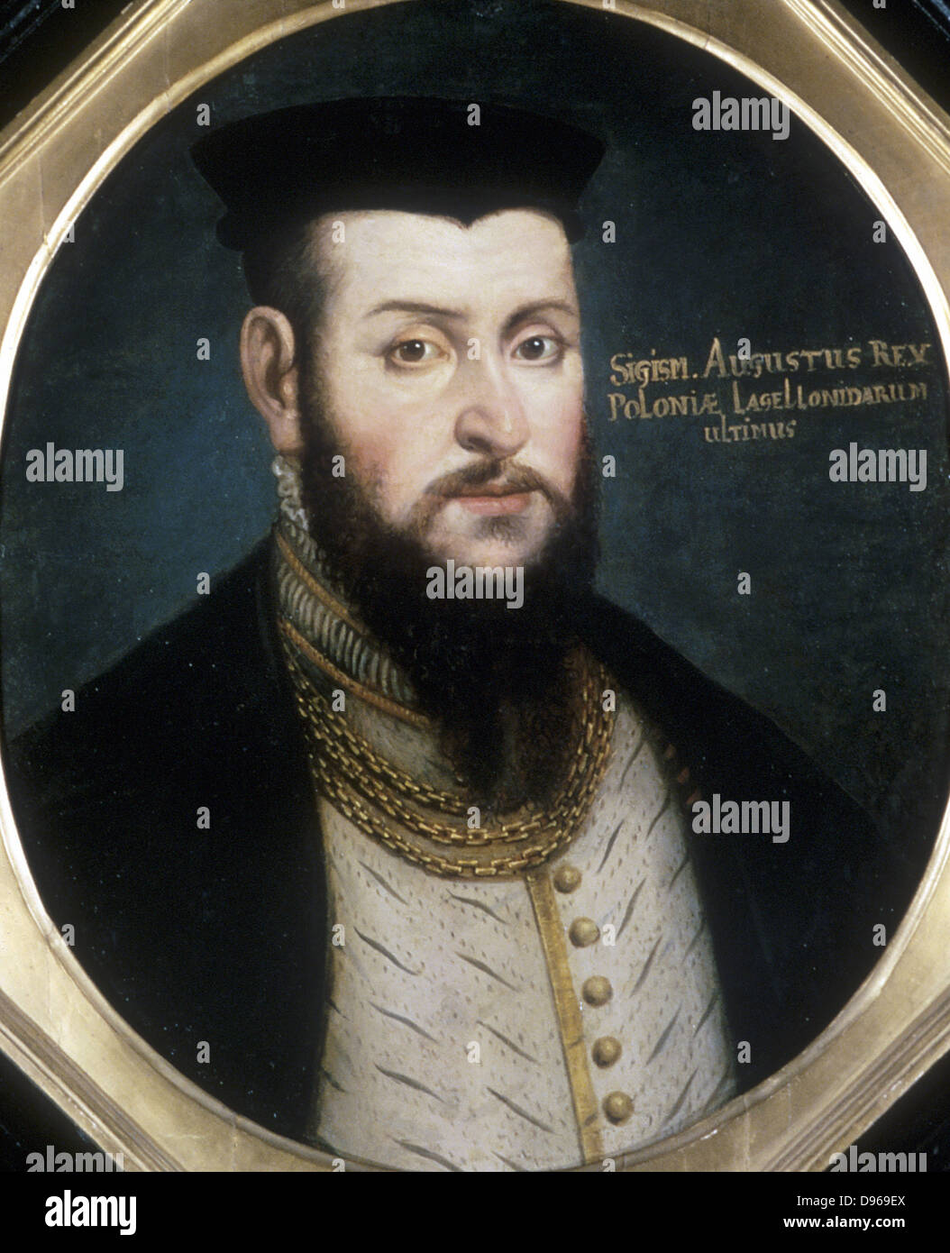 Sigismund II, Augustus (1520-72) co-ruler of Poland with his father 1530-48, sole ruler from 1548.  Anonymous portrait. Stock Photo