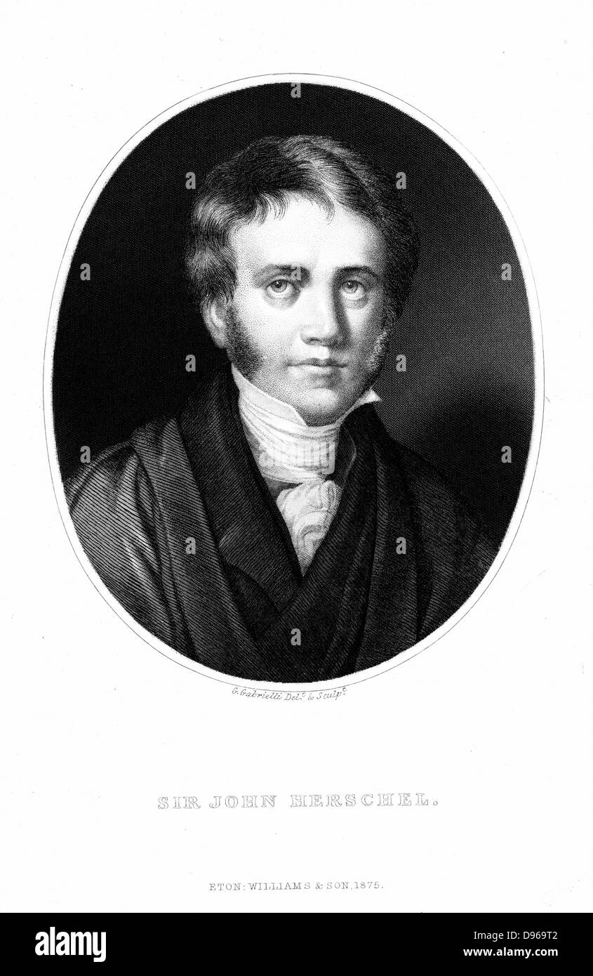 John Frederick Herschel (1792-1871) English astronomer and scientist, as a young man. Engraving Stock Photo