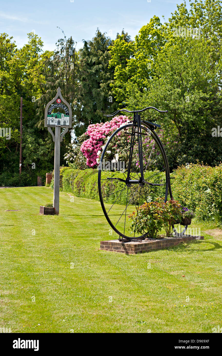 The village sign at Sissingshurst, Kent, UK Stock Photo