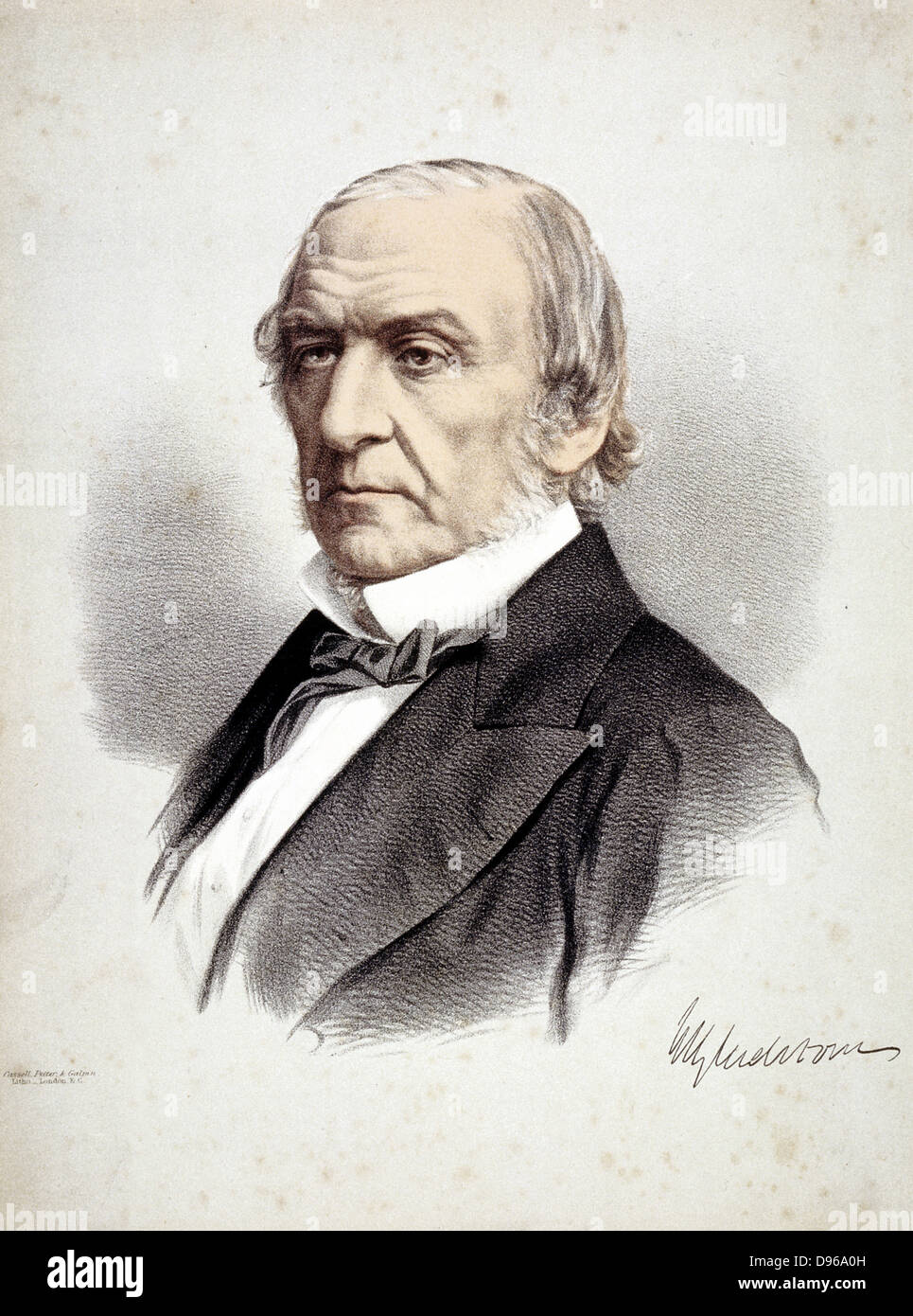 William Ewart Gladstone (1809-98) British Liberal statesman. Tinted lithograph published London c1880 Stock Photo