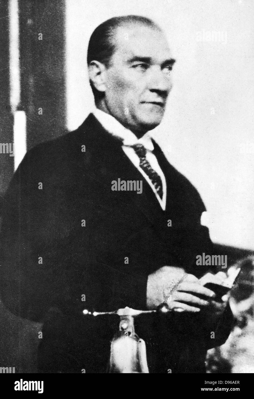 Mustafa Kemel Ataturk (1881-1938) Turkish statesman; leader of Turkish nationalist movement from 1909; responsible for modernisation of Turkey. President 1923-1928. Stock Photo