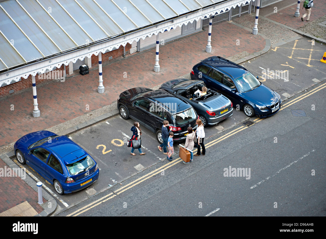 Car parking outside Tunbridge Wells Railway Station, Kent, UK Stock