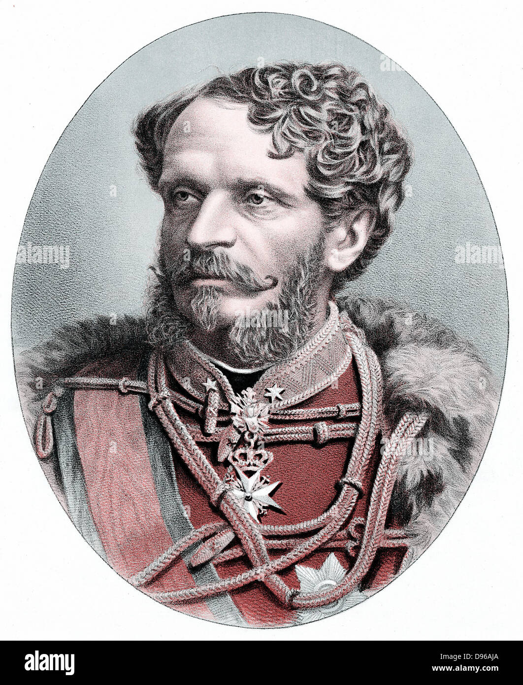 Count Julius Andrassy (1823-1890) Hungarian statesman, supporter of Kossuth and struggle for independence (1848-9). In exile until 1858; Prime Minister of Hungary 1867. Tinted lithograph published  c1880. Stock Photo