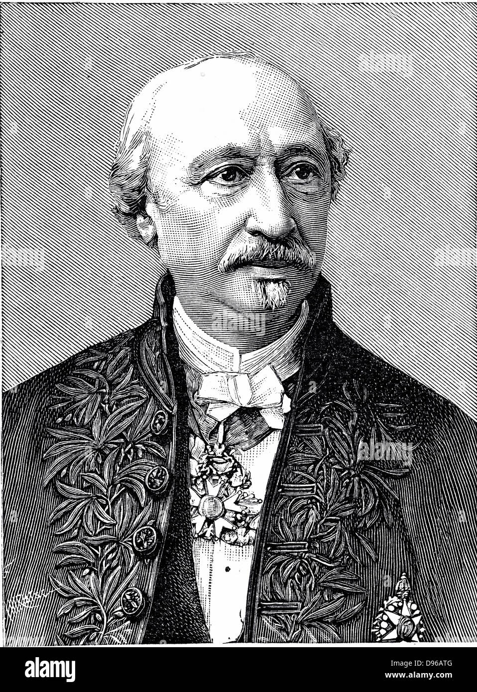 (Alexandre) Edmond Becquerel (1820-91) French physicist; son of Antoine Cesar Becquerel and father of (Antoine) Henri Becquerel; research on solar radiation and diamagnetism. Wood engraving Stock Photo