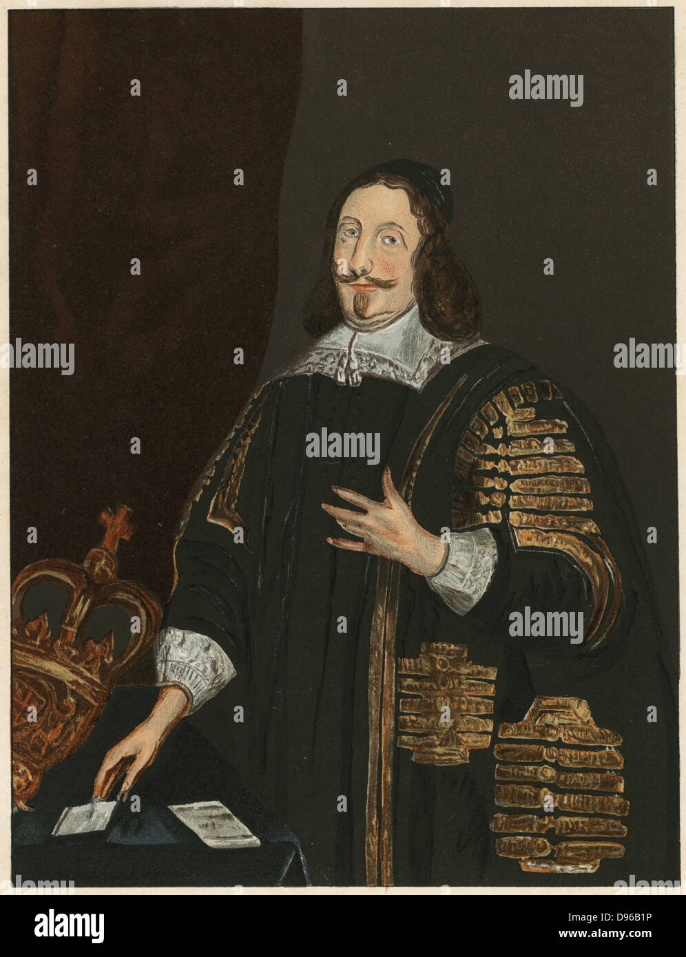 William Lenthall (1591-1662) English parliamentarian. Speaker of House of Commons in Long Parliament, 1640. Chromolithograph. Stock Photo