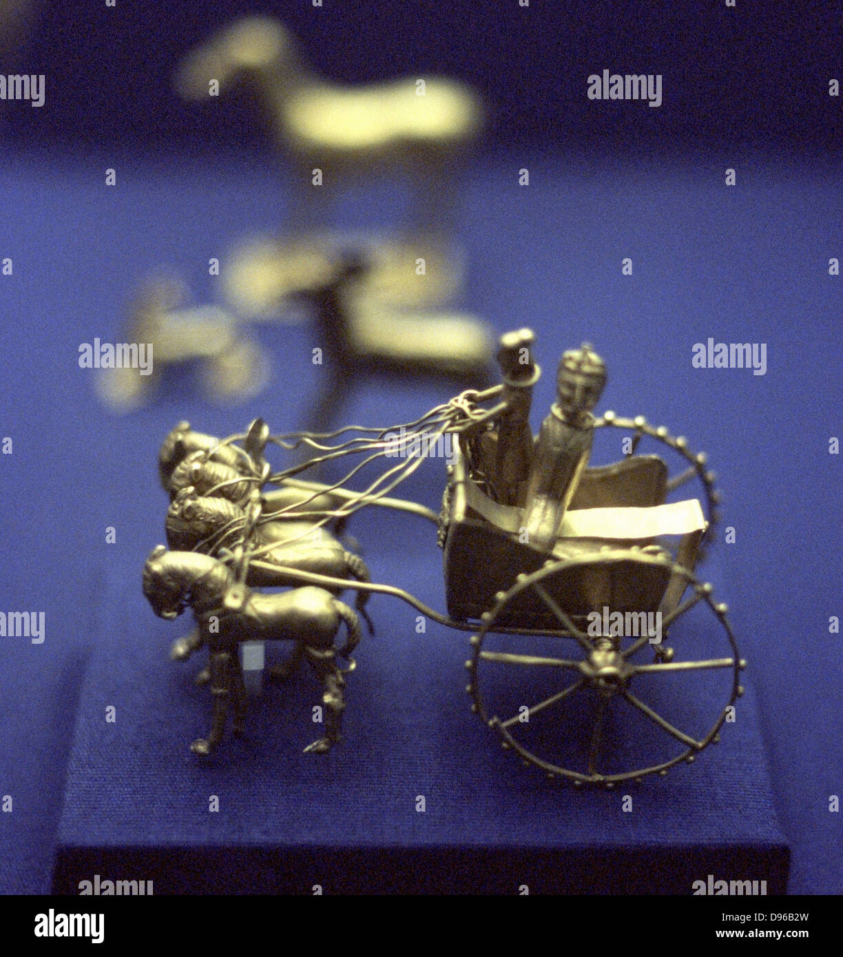 Gold model chariot from the Oxus treasure. Achaemenid Persian, 5-4th ...