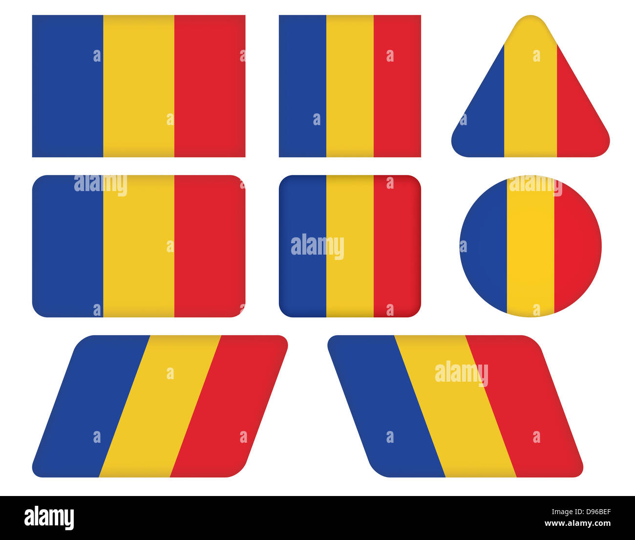 set of buttons with flag of Romania Stock Photo - Alamy