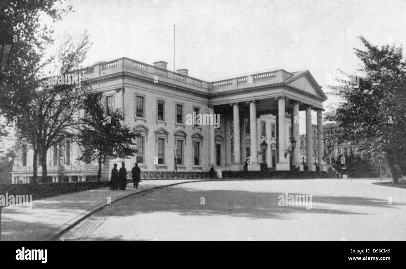 White House, Washington, official residence of president of USA, from photograph published September 1901 at time of McKinley's assassination. Stock Photo