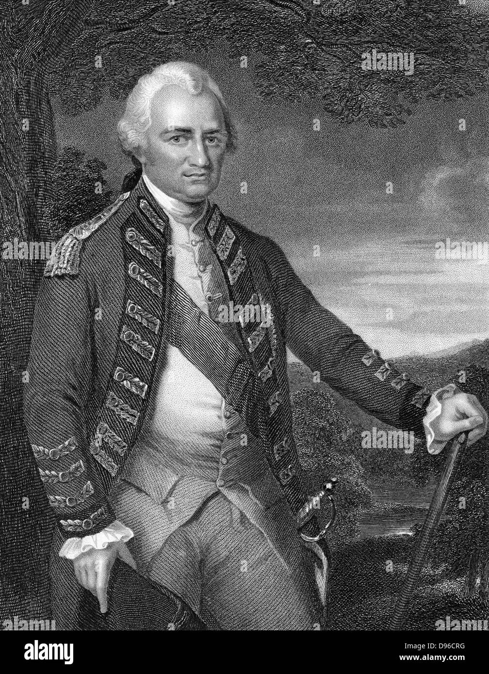 Robert Clive, Baron Clive of Plassey (1725-74) English soldier and colonial administrator in India. Engraving Stock Photo
