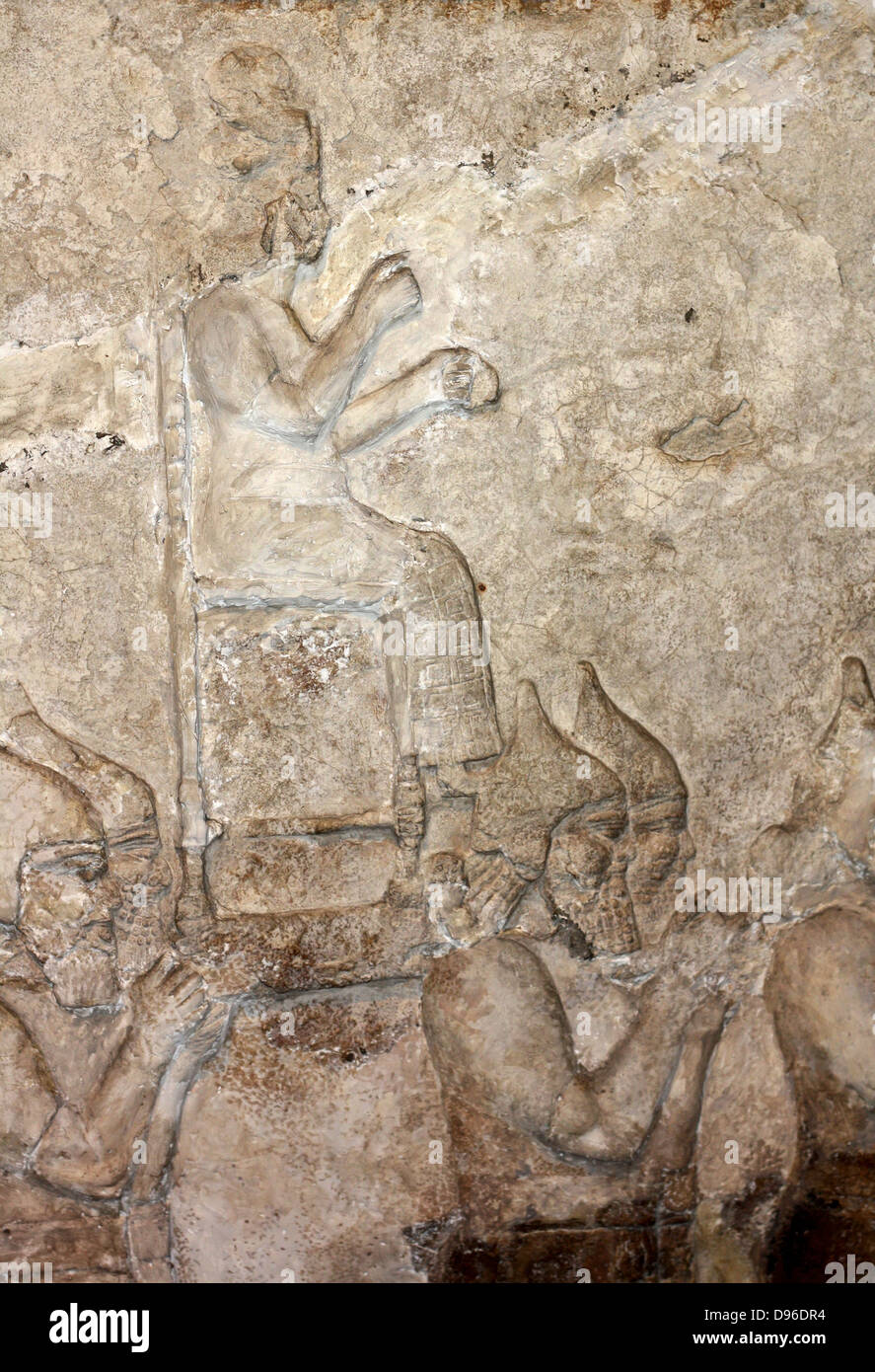 Assyrian wall-panel depicting an attack on an enemy town. Dated ...