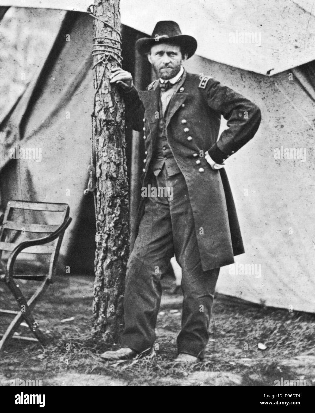 Ulysses Simpson Grant  (1822-1885) born in Marion County, Ohio.  In 1864 he became commanding general of the Federal (Northern) army during the American Civil War. Grant was elected as the 18th In the American Civil War President of the United States in 1869-1877. Stock Photo