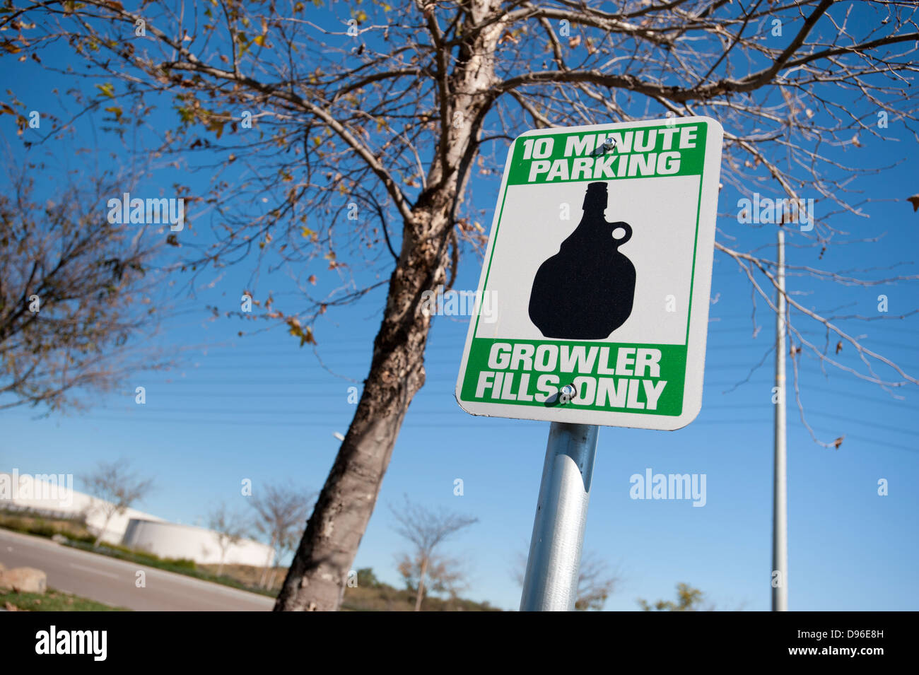 Parking sign at Stone Brewing, Escondido, California, United States of America Stock Photo