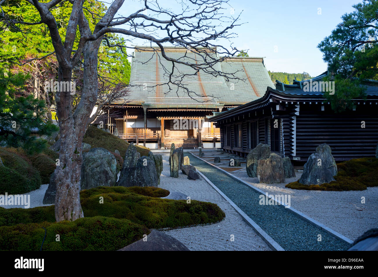 A traditional buddist temple in Koyasan, Japan Stock Photo