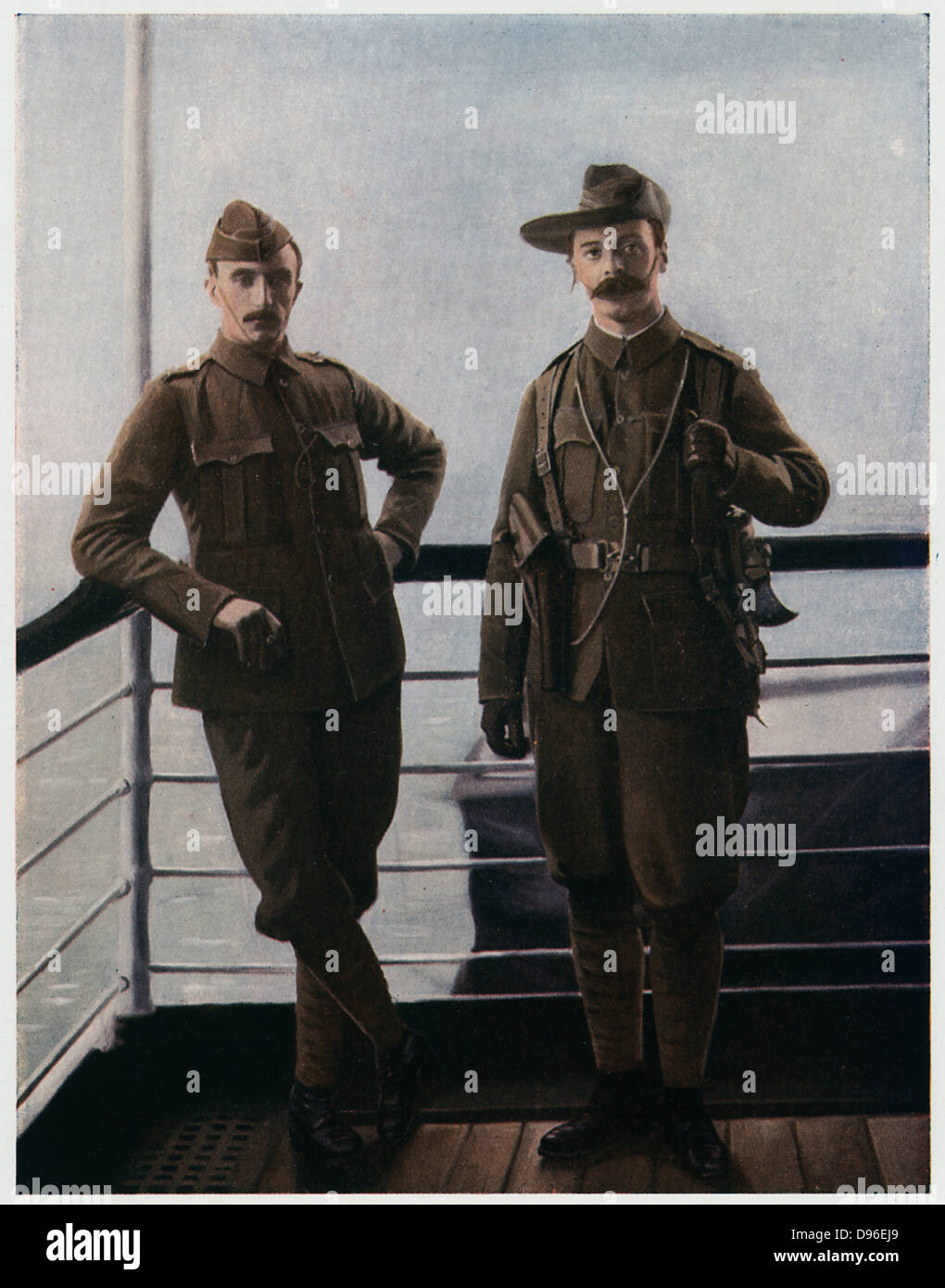 Officers of the City of London Imperial Volunteers on board ship on their way to the war in South Africa. 1900. 2nd Boer War 1899-1902 Stock Photo