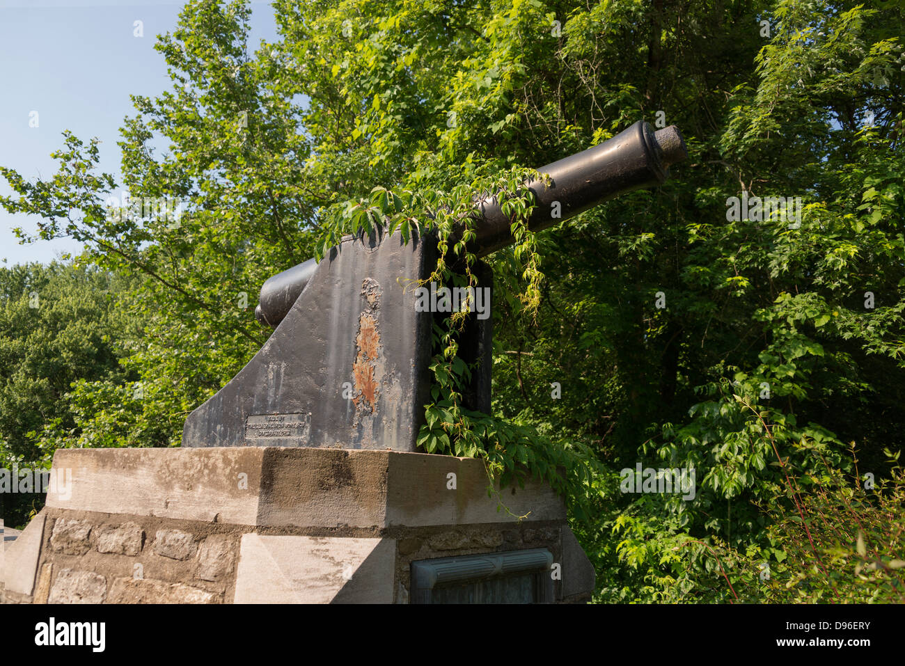 Civil War Cannon Stands Guard Stock Photo