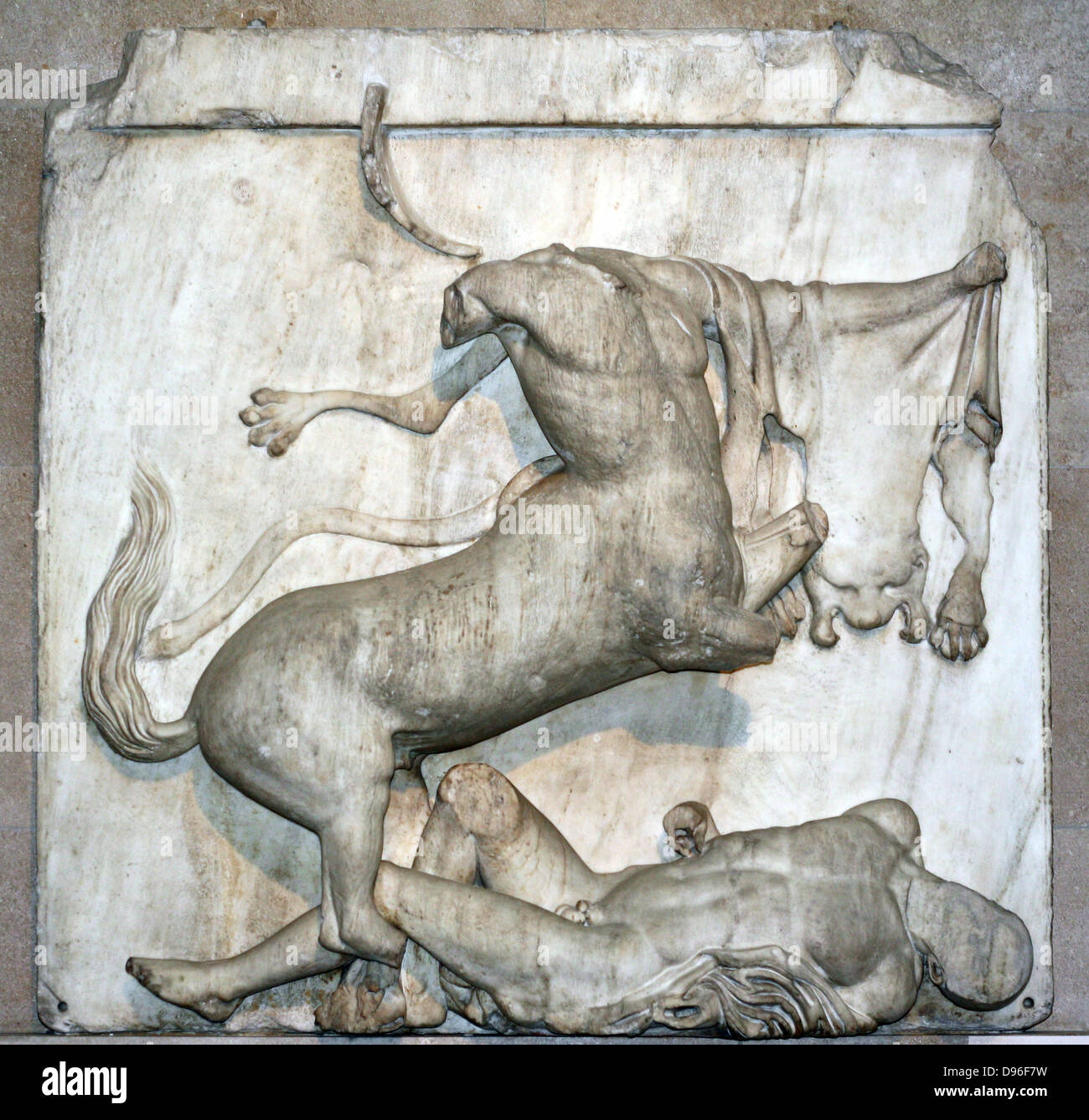 One of the Metopes (Tablet with relief sculpture) from the Parthenon ...