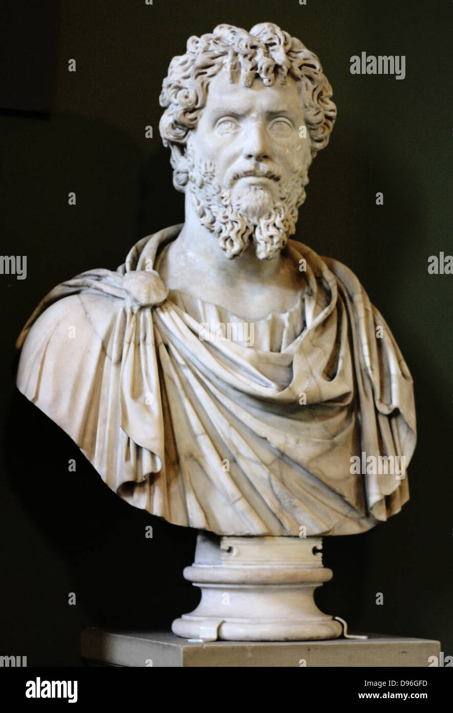 Marble bust of Emperor Septimus Serverus. Roman. AD 146-211 Stock Photo ...