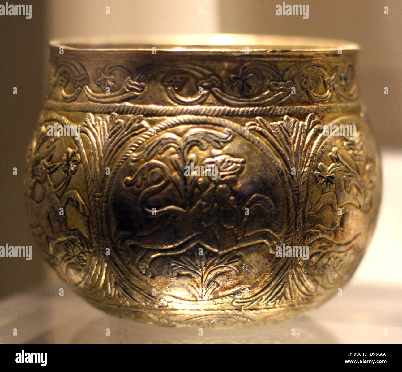 Decorative Viking hoard cups. (Named the Vale of York cup and the