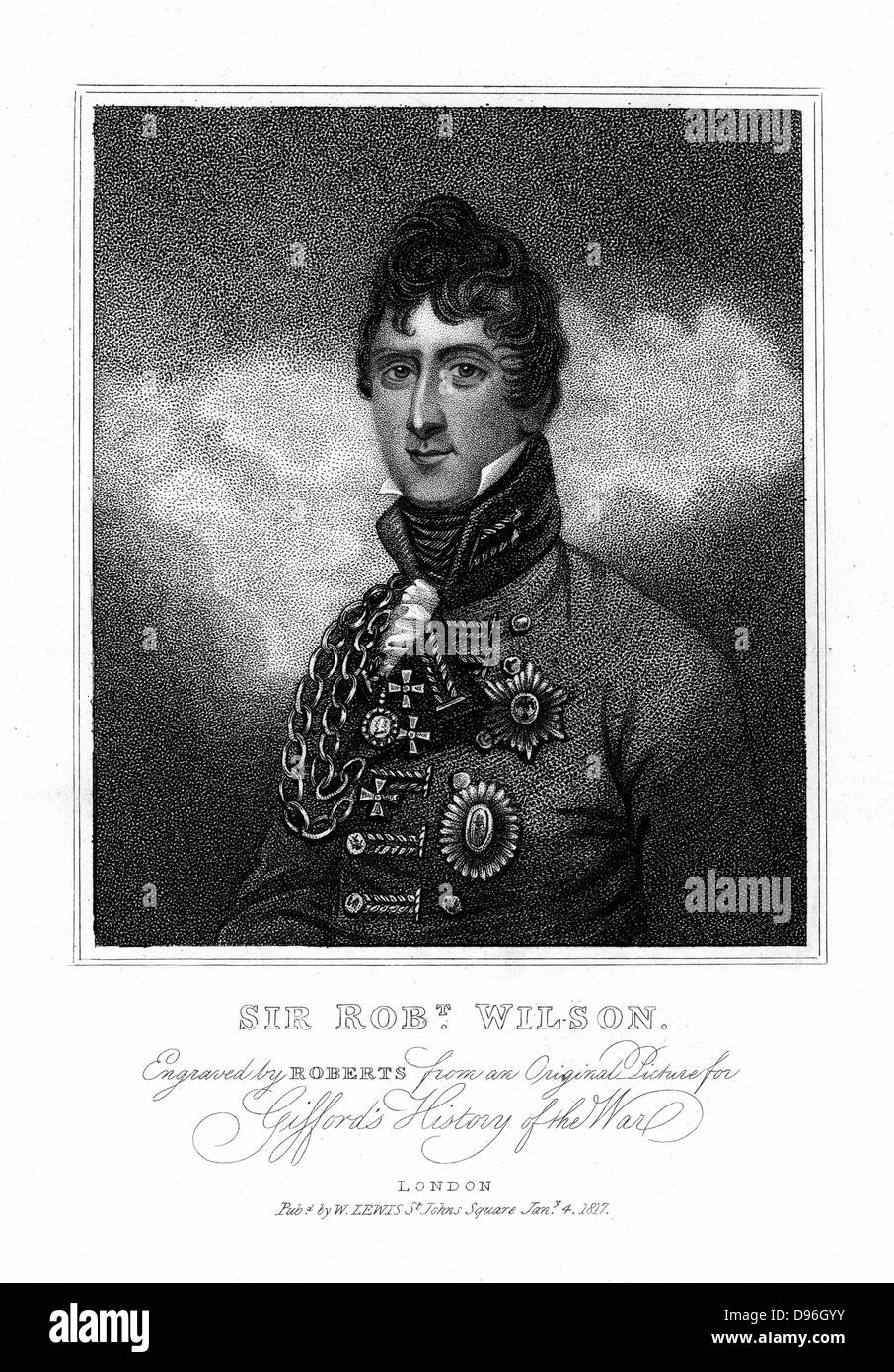 Robert Thomas Wilson (1777-1849) English soldier and military writer, 1817. Dismissed from army for action against the mob at the funeral of Queen Caroline, 1821. Reinstated 1830. MP for Southwark 1818: General 1840: Governor of Gibraltar 1841. Stock Photo