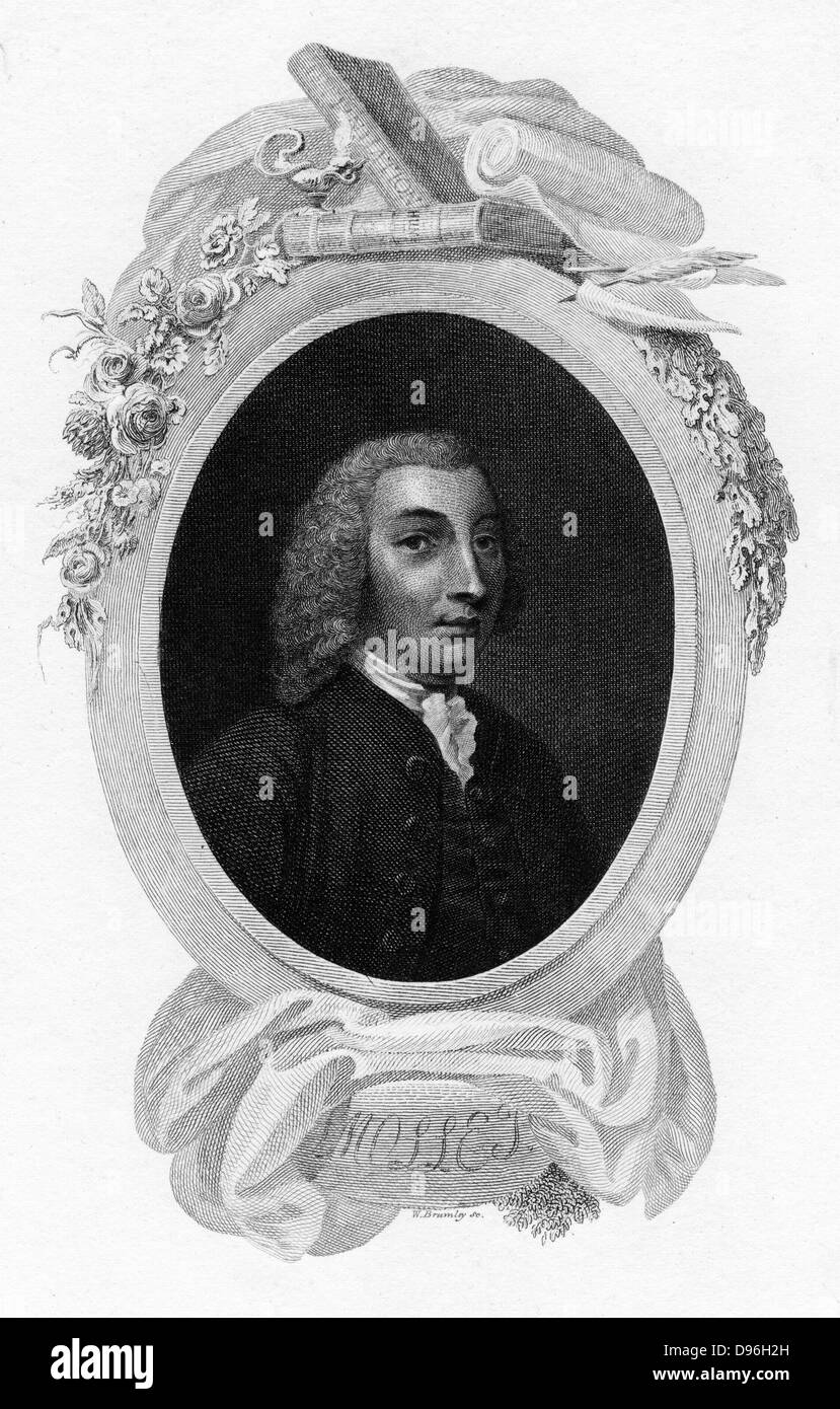 Tobias George Smollett (1721-171) Scottish-born British novelist, 1803. His best known work is 'The Adventures of Roderick Random' (1748).  Engraving. Writer. Author. English Literature. Stock Photo