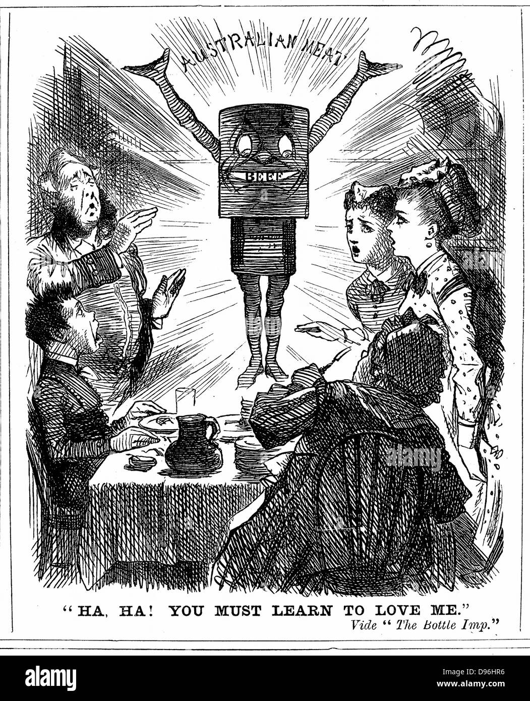 Cartoon from 'Punch' London 1873, telling the British public that
