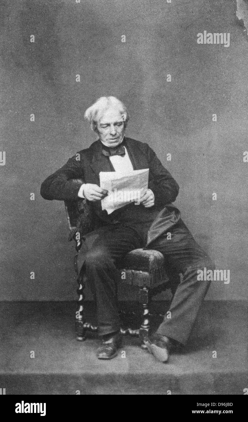 Michael Faraday (1791-1867) Briitsh physicist and chemist. From photograph taken in latter part of his life. Stock Photo