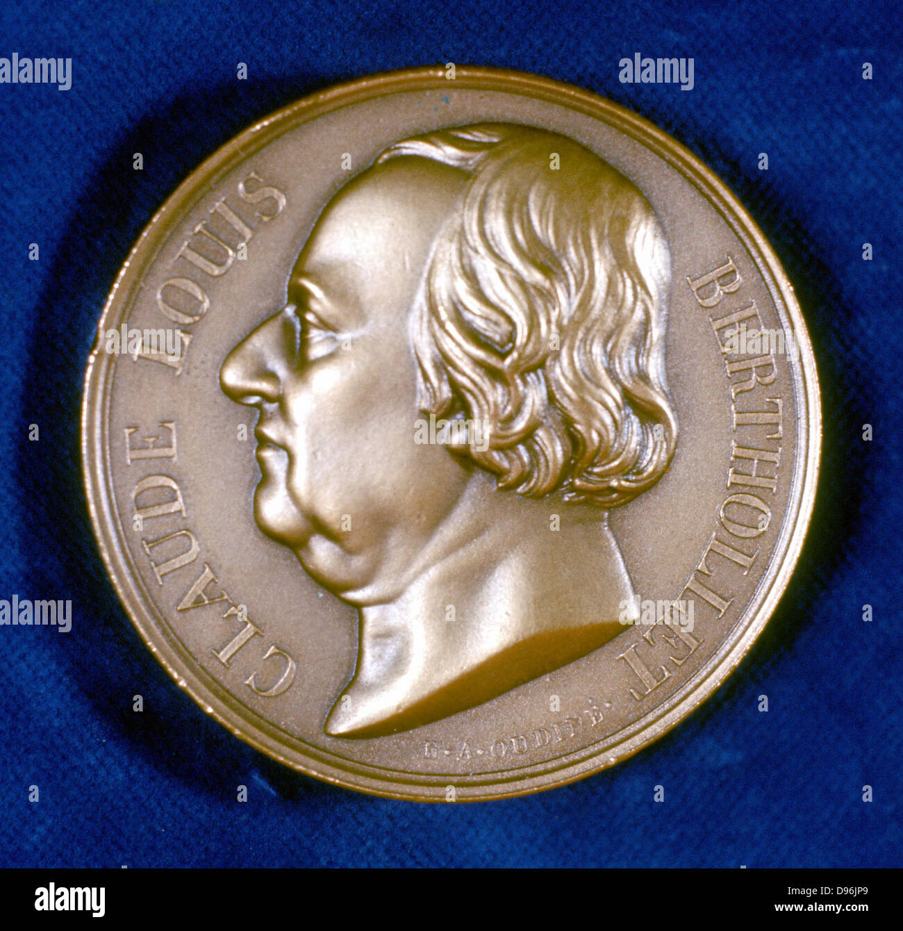 Claude Louis Berthollet (1748-1822) French chemist. Portrait from obverse of commemorative medal. Stock Photo
