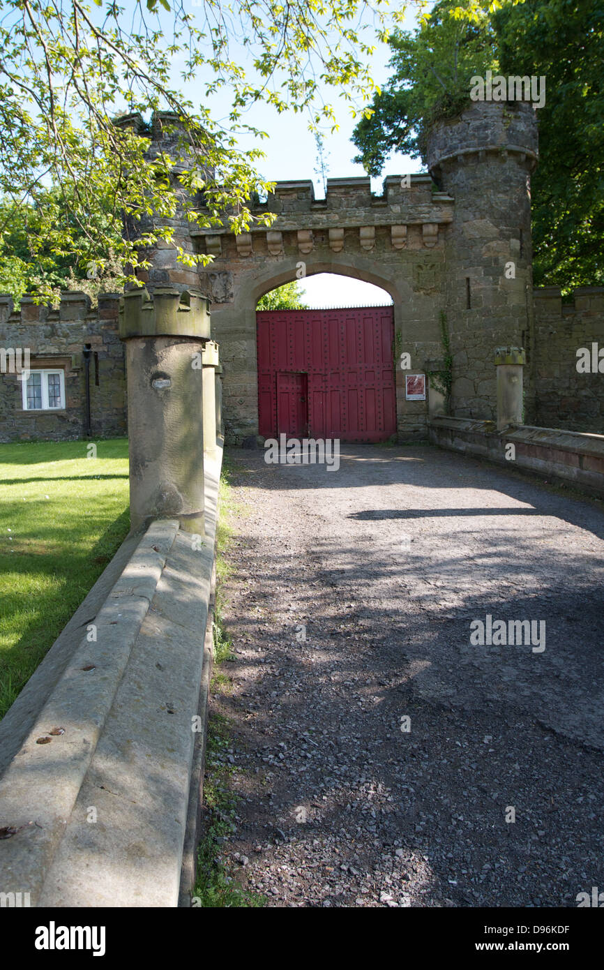Entrance gate to Hawarden Park, Hawarden, Flintshire, North wales Stock