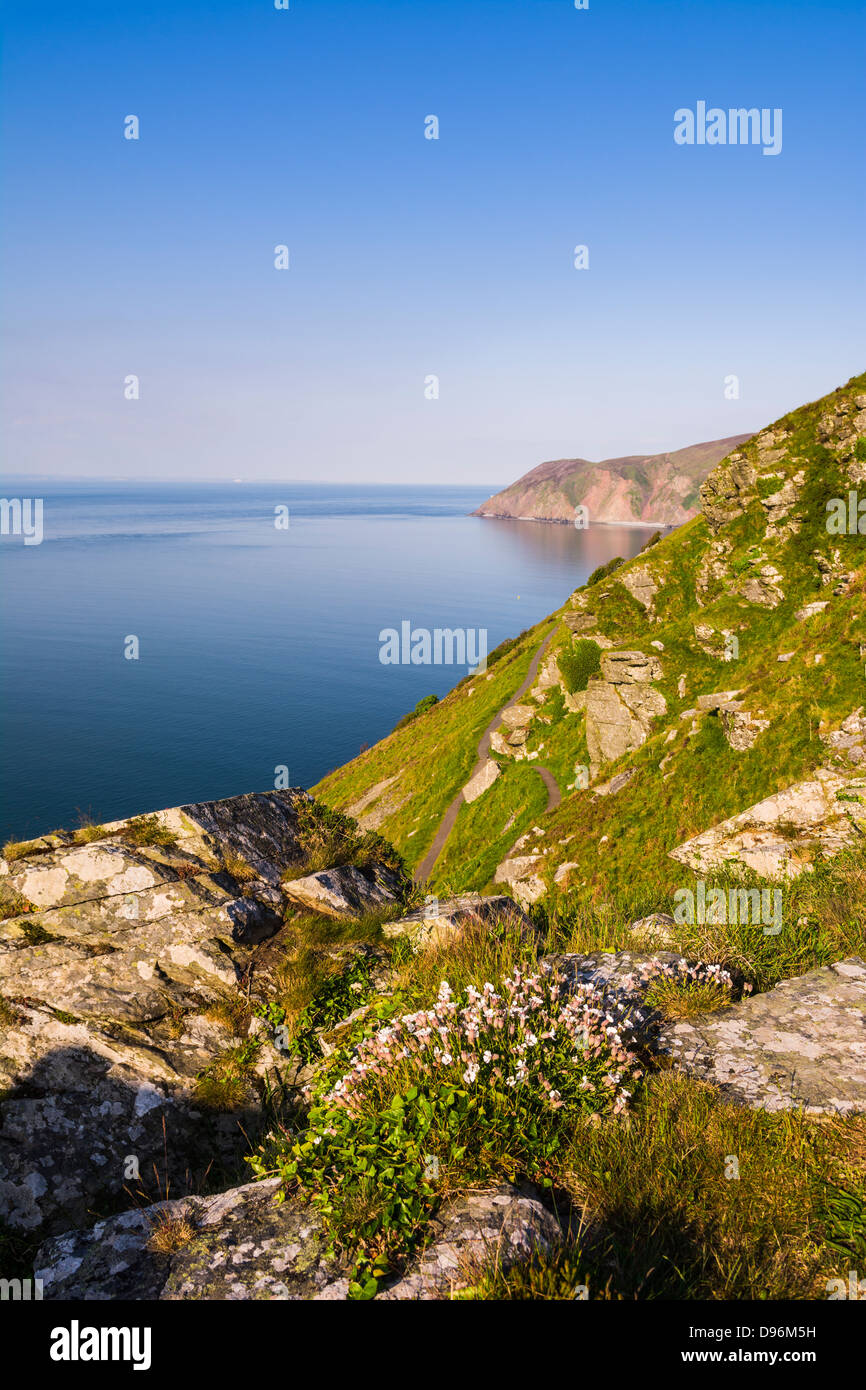 Valley of the Rocks and Foreland Point in Exmoor National Park near Lynton, Devon, England. Stock Photo