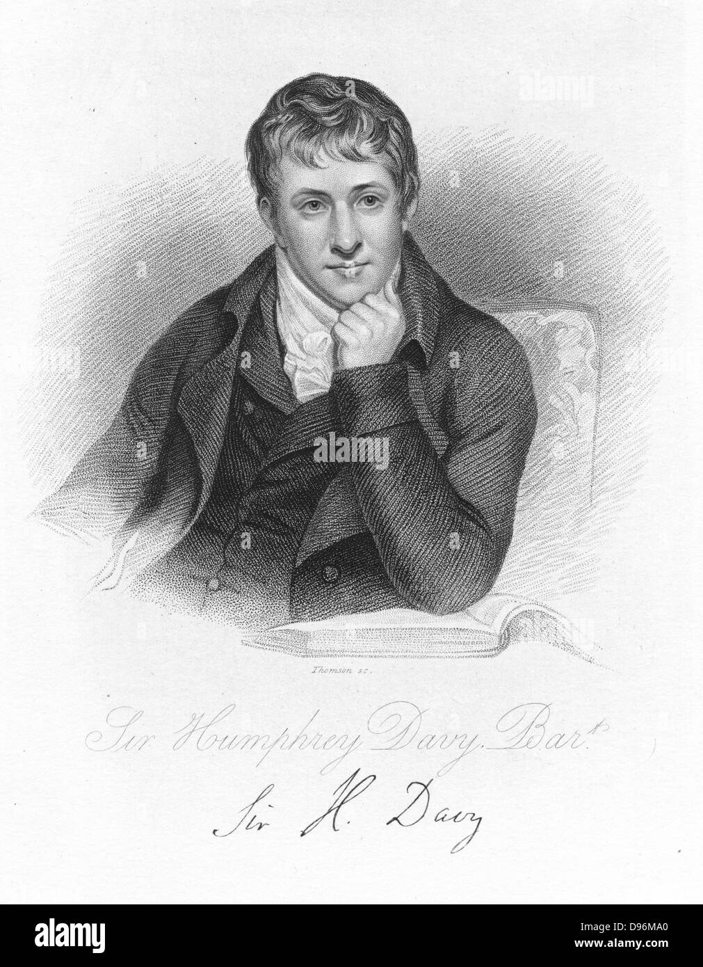 Humphry Davy (1778-1829) English chemist. Engraving Stock Photo