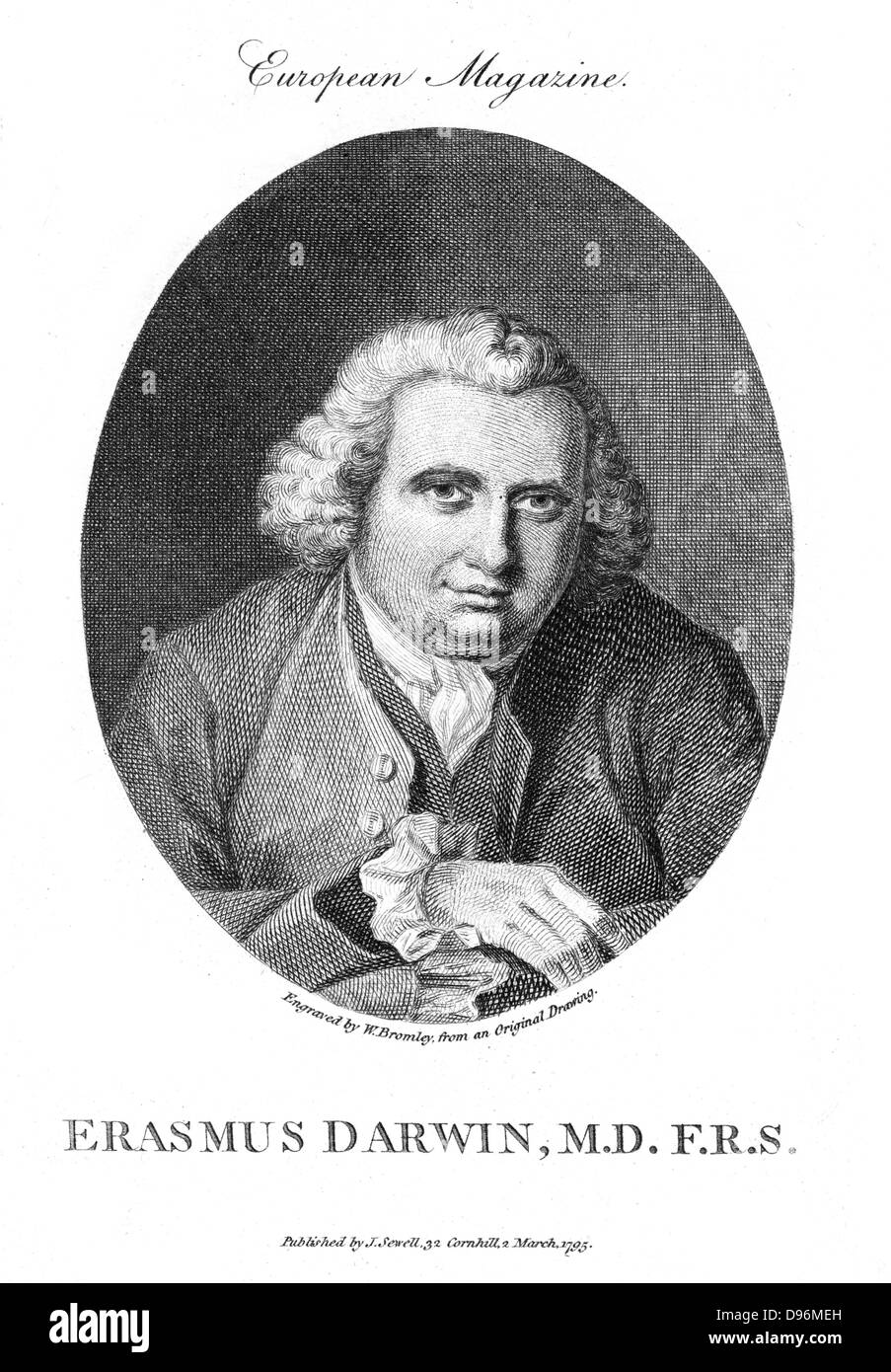 Erasmus Darwin (1731-1802)  English physician and poet. Member of the lunar society. Grandfather of Charles Darwin and Francis Galton Stock Photo