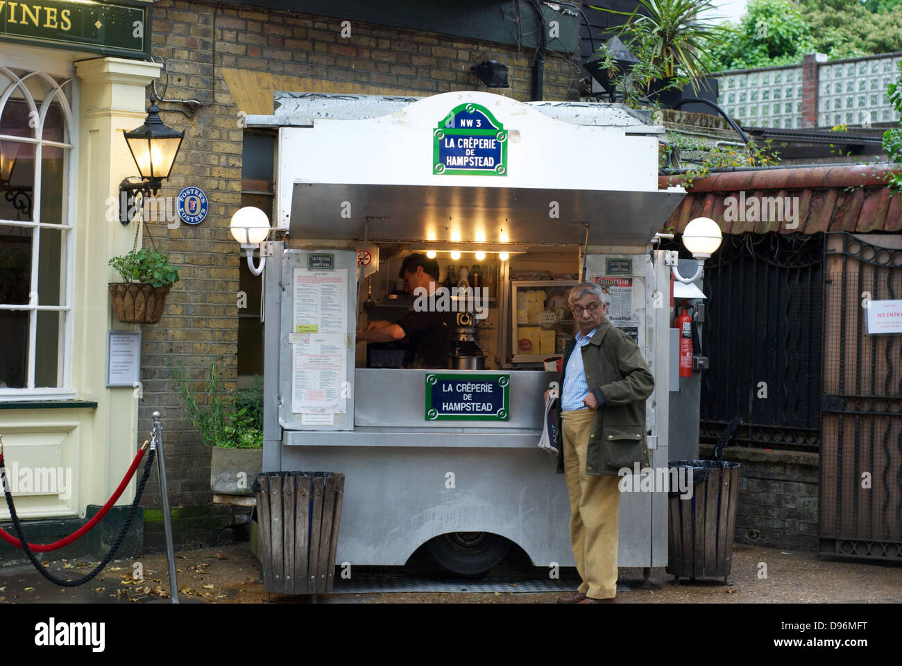 La Creperie de Hampstead crepe stand in Hampstead London Stock Photo