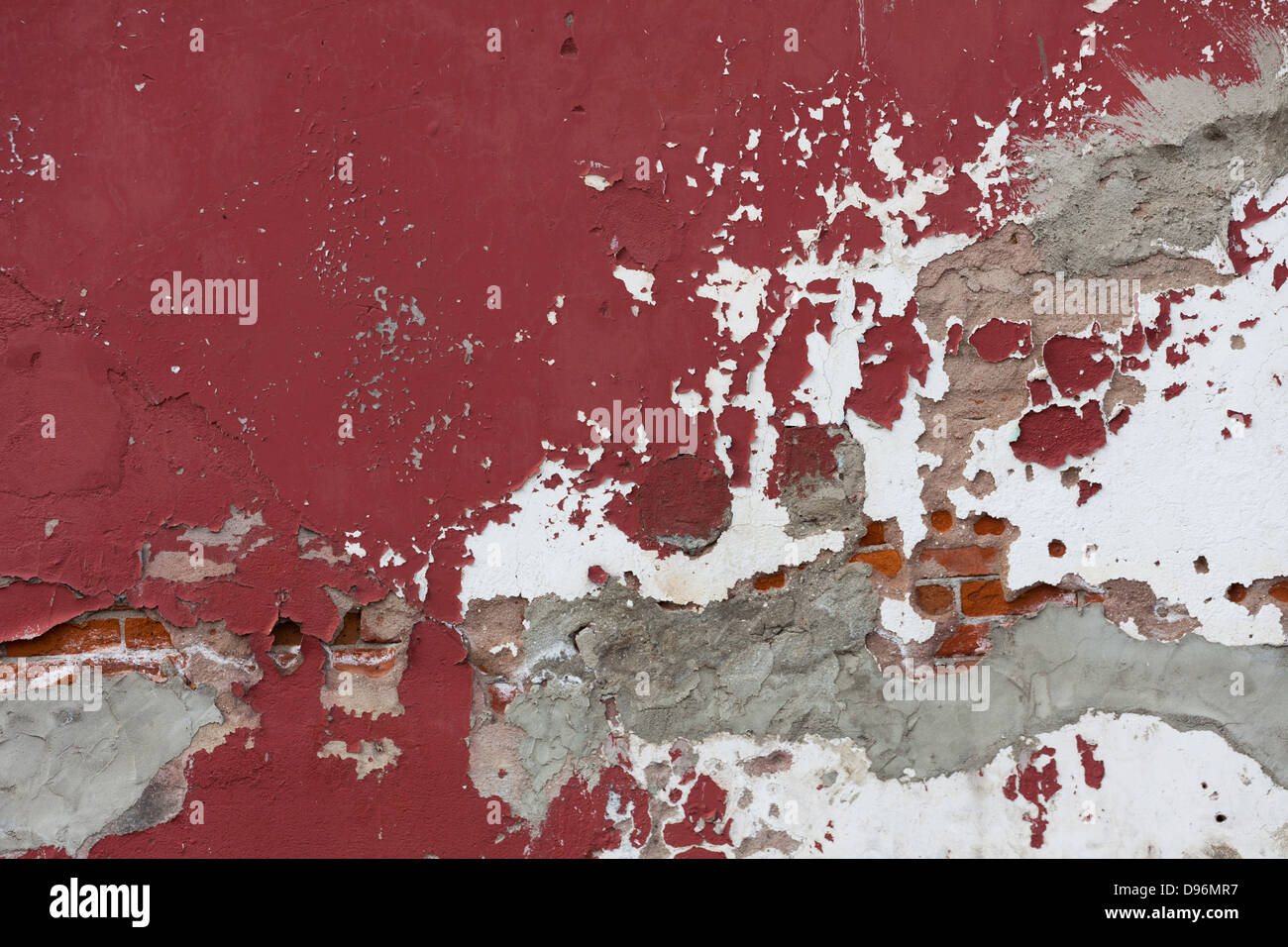 Weathered Red Wall for background Stock Photo