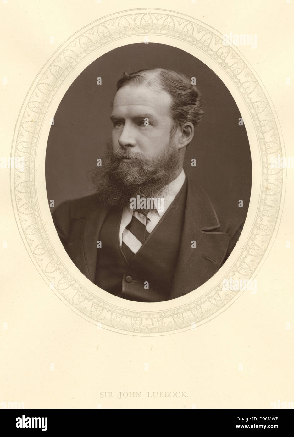 John Lubbock, first Baron Avebury (1834-1913) English banker, naturalist and archaeologist. Photograph published c.1880. Woodburytype Stock Photo