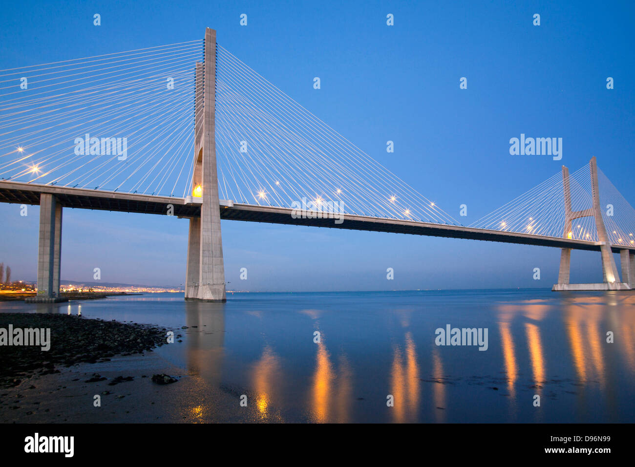Vasco da Gama Bridge, Lisbon, Portugal Stock Photo