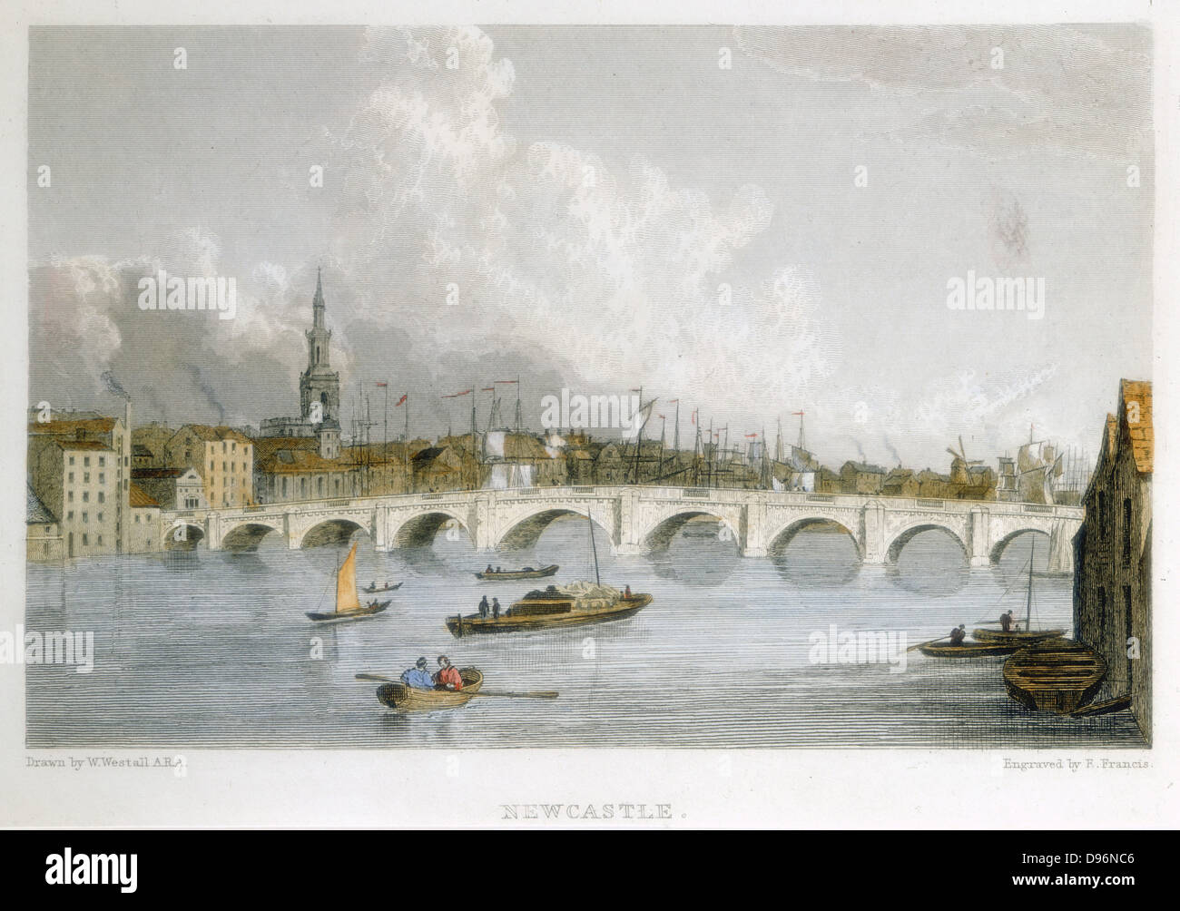 The stone bridge across the Tyne at NewcastleuponTyne