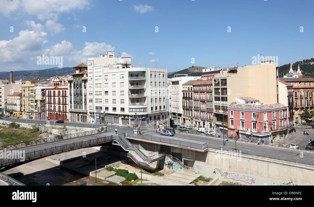 River Guadalmedina in the city of Malaga, Andalusia Spain Stock Photo