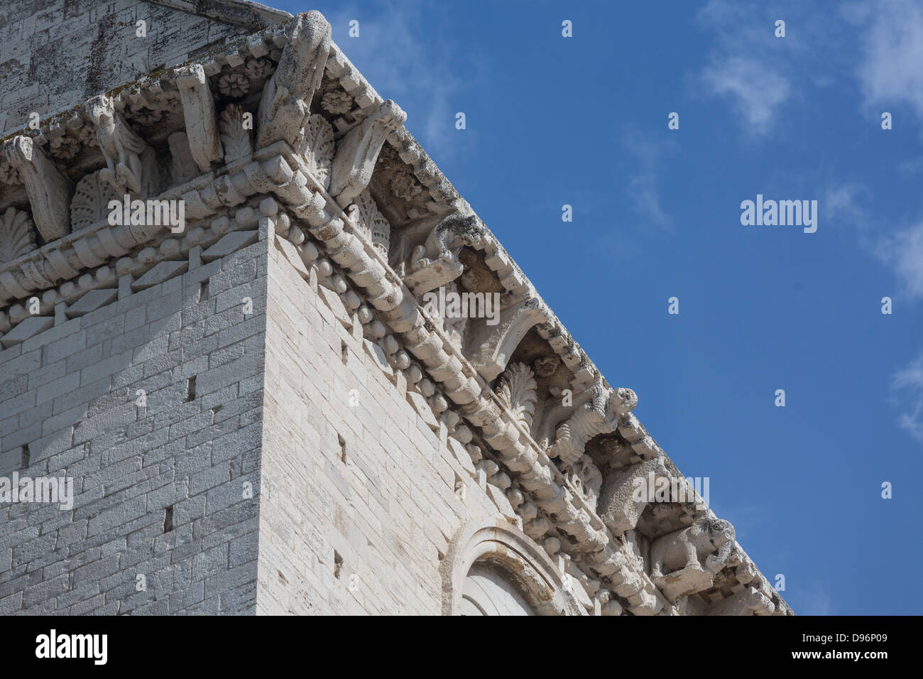 detail of stone carving, Trani cathedral, Apulia, Italy Stock Photo