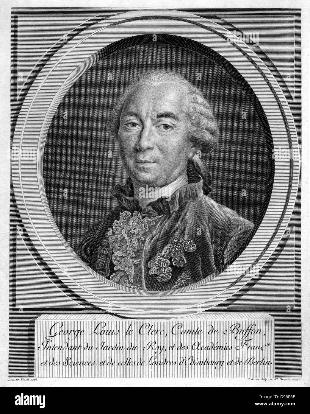 Georges-Louis Leclerc, Comte de Buffon (1707-88) French naturalist, 1761. Author of 44 volume 'Histoire Naturelle' 1749-1767. Lithograph, (Paris, c1830). Stock Photo