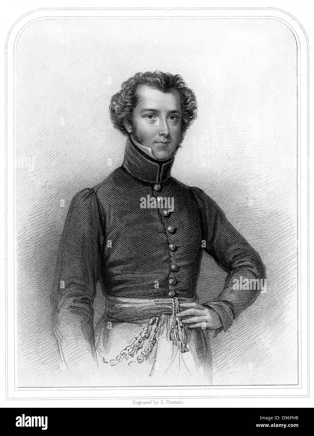 Alexander Gordon Laing (1793-1826), Scottish explorer of Western Africa.  He was the first European known to have reached the ancient city of Tombouctou (Timbuctoo) in August 1826 but was murdered there a month later. From 'A Biographical Dictionary of Eminent Scotsmen' by Thomas Thomson. (London, 1870). Engraving. Stock Photo