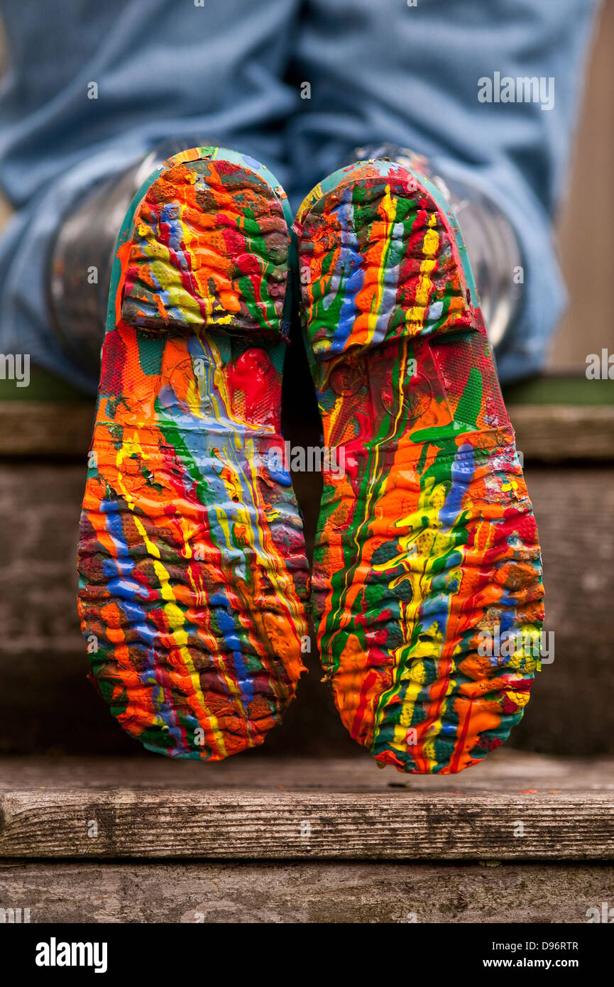 multicolored boots