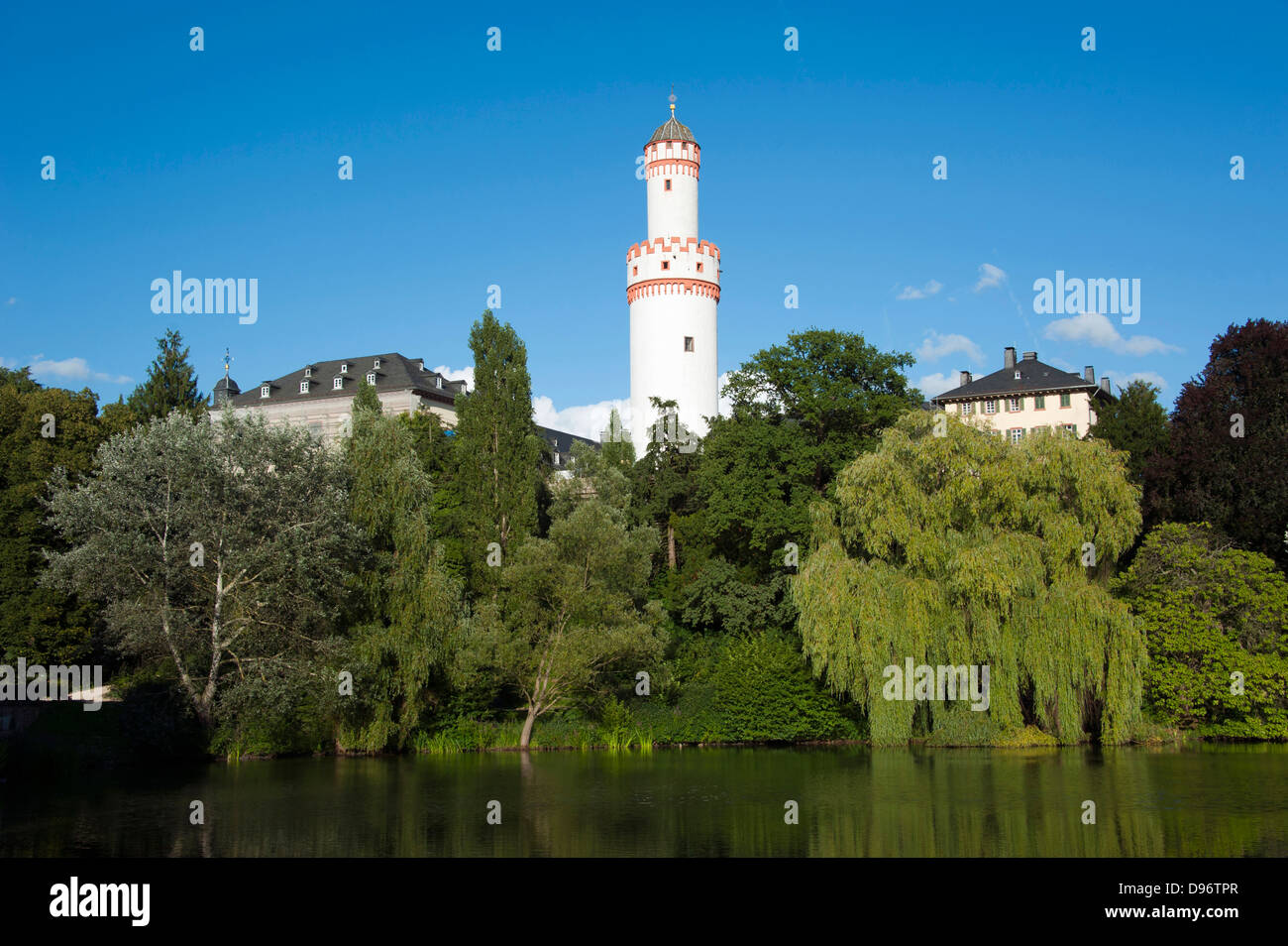 freestanding donjon, castle, Bad Homburg, Hesse, Germany , freistehender Bergfried, Schloss, Bad Homburg, Hessen Deutschland Stock Photo