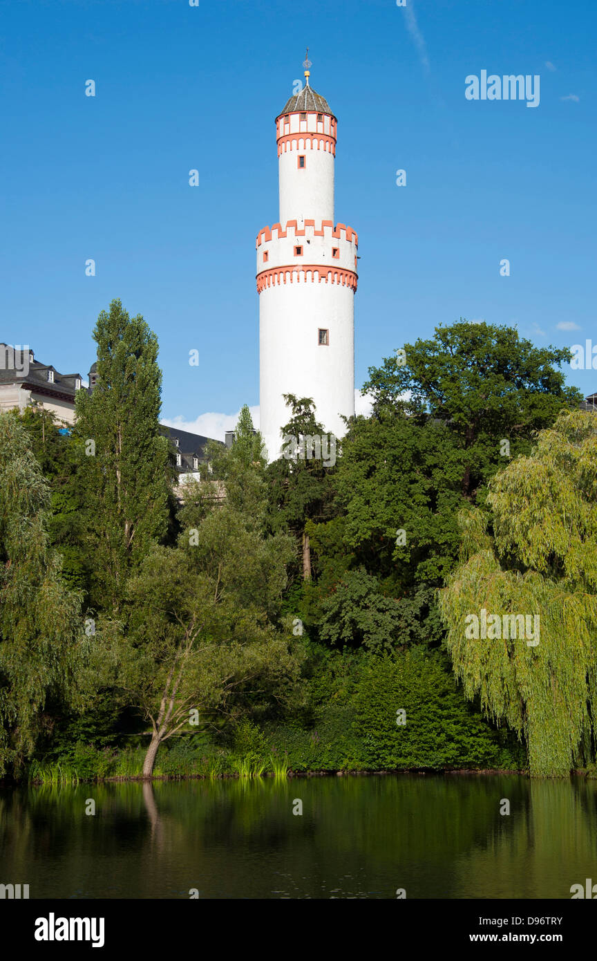 freestanding donjon, castle, Bad Homburg, Hesse, Germany , freistehender Bergfried, Schloss, Bad Homburg, Hessen Deutschland Stock Photo