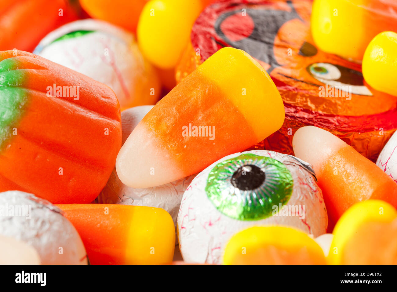 Spooky Orange Halloween Candy against a background Stock Photo Alamy